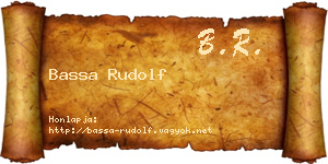 Bassa Rudolf névjegykártya